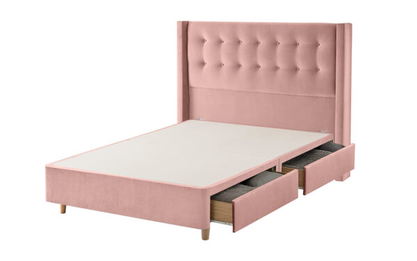 Silentnight Bloomsbury Dusky Pink Velvet Bed Frame - Image 3