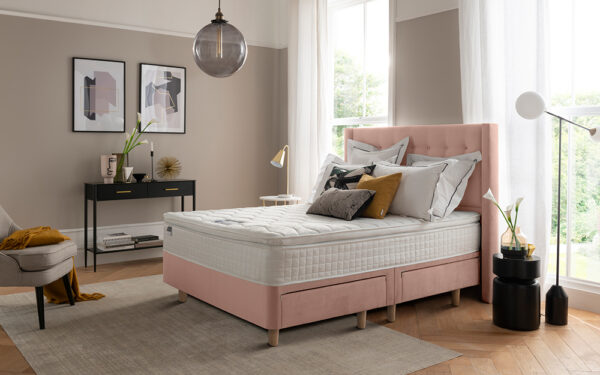 Silentnight Bloomsbury Dusky Pink Velvet Bed Frame