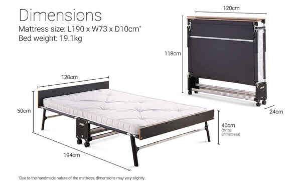 Jay-Be Grand Folding Bed with e-Pocket Tufted Mattress - Image 2